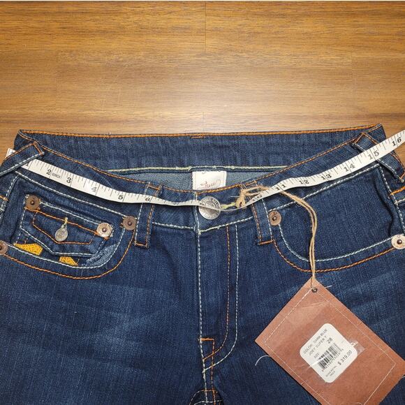 NWT True Religion Joey Super T Jeans 28 Low Rise Revival Tapered Y2K Retro Glam - Picture 13 of 16